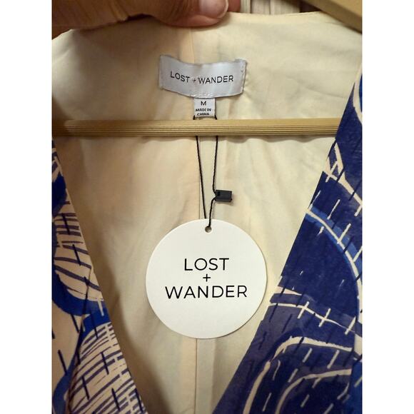 Lost + Wander Bellflower Midi Dress in Blue Floral Medium - Picture 7 of 12